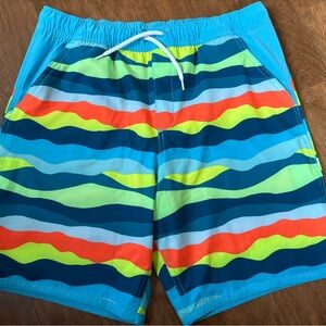 Lands End Colorful Striped Swim Shorts, XL, NWOT